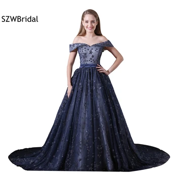 

Abendkleider A-line Sequined Lace Evening gowns Plus size Saudi Arabic Kaftan Evening dresses Long vestido de festa