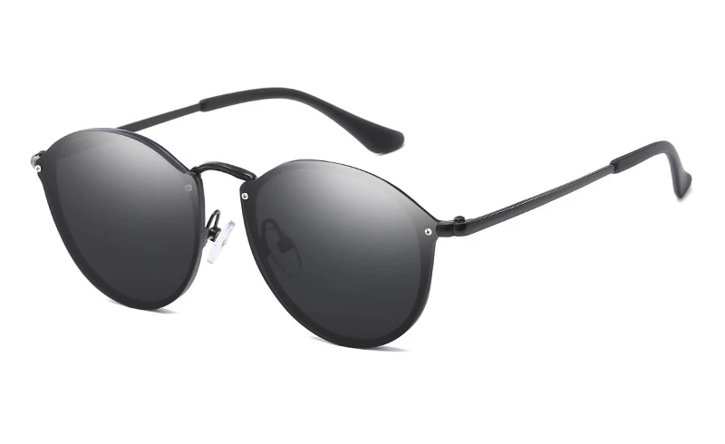Новинка, модные солнцезащитные очки кошачий глаз, женские роскошные милые Солнцезащитные очки без оправы, Ретро стиль, солнцезащитные очки для женщин, фирменный дизайн, 1332R - Цвет линз: Black Frame Black