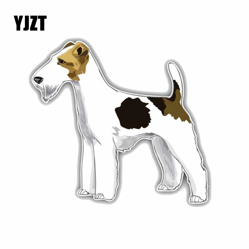 

YJZT 14*13CM Fox Terrier Dog Cartoon Fashion Decoration Car Sticker C1-4234