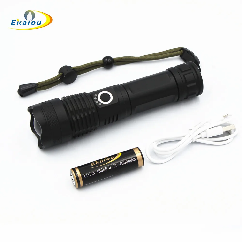 

XHP50 LED Flashlight powerful 30000 lumens USB Zoom 5 mode Aluminum waterproof camping for 18650 Rechargeable battery