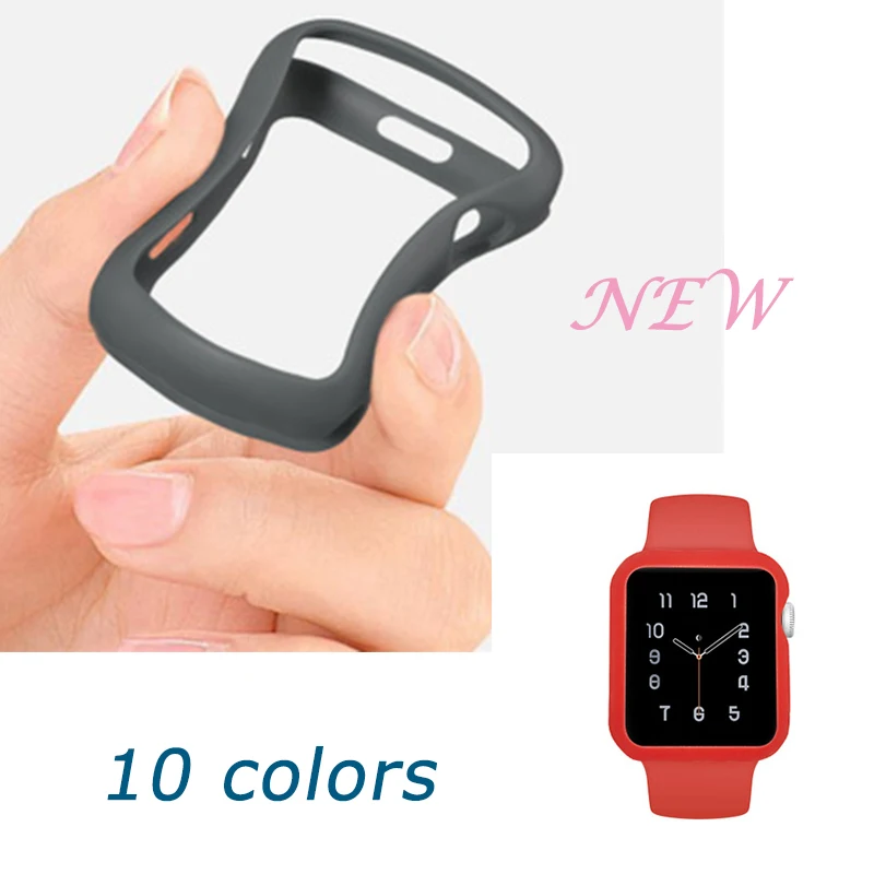 

New Full Cover Protection Drop Soft Silicone Case for apple 42mm 38mm for Apple Watch Strap for Apple Watch iWatch Series 1 2 3
