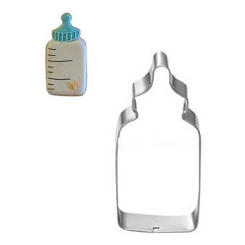 

Cute Stainless Steel Baby Milk Feeding Bottle Cookie Cutter Baking Pastry Stencils Cookie Biscuit Decorating Mold Kitchen Tools