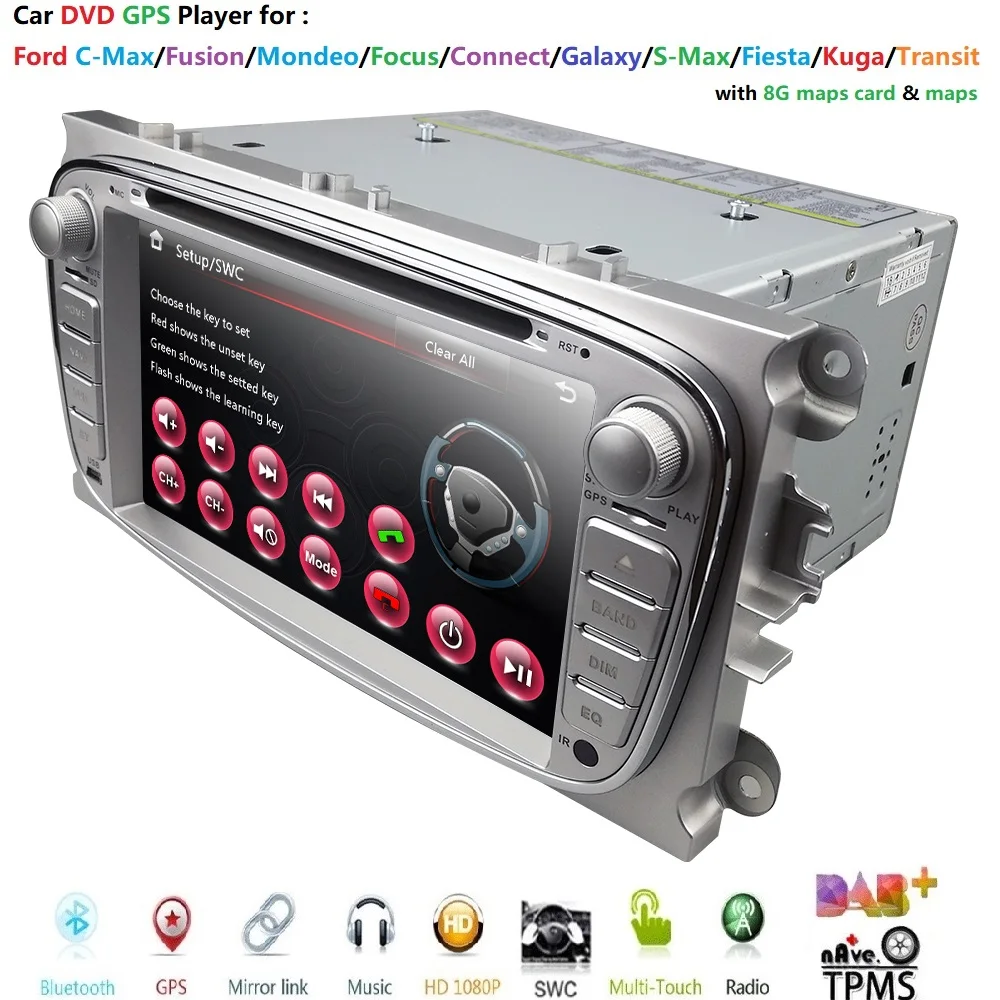 

Car DVD Player 2 Din radio GPS Navi for Ford Focus Mondeo Kuga C-MAX S-MAX Galaxy Audio Stereo Head Unit Car Multimedia Player