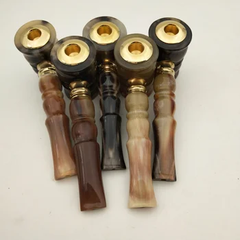 

New Hammer shape smoking pipe Cigarette Holder Filter 2use For Slim Cigarette Straight style Natural horn pipe tobacco pipe