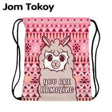 JomTokoy, новинка, Модный женский рюкзак на шнурке, альпака, с принтом, для путешествий, мягкий, для женщин, Mochila, на шнурке, сумки, skd27136