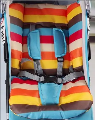 baby stroller Seat Cushion Cotton stripe bb care car waterproof chair pad stroller accessories Pram Rainbow cotton thick mat