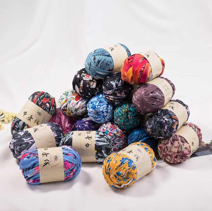 

mylb Flat Woolen Yarn DIY Knitting Wool For Rug Woven Thread Cotton Cloth Hand Crocheted Basket Rug Blanket bag basket