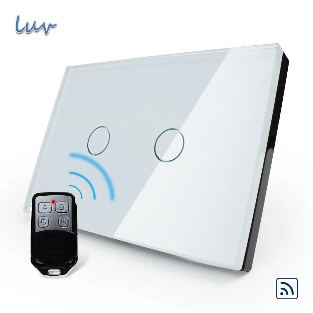 Smart Home, US/AU Standard, Smart Switch,VL C302R 81VL RMT 02, Waterproof Glass 2 Gang 1 Way