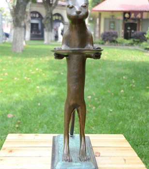 

Art Deco Sculpture Egyptian Cat Tray Bronze Statue