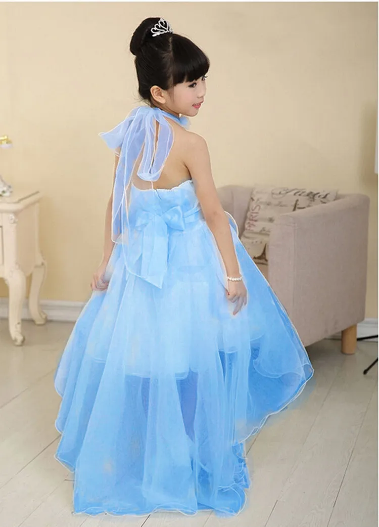 

Children Princess Dress Clothes Party kids girls Dresses vestidos de menina Pearls Decoration Halter Sleeveless Design