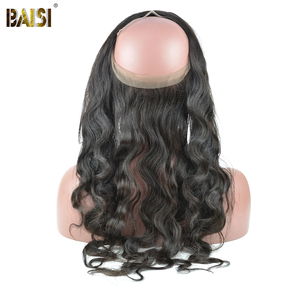 BAISI волосы бразильские объемные волнистые 360 кружевных фронтальных париков предварительно сорванные натуральные волосы с волосами