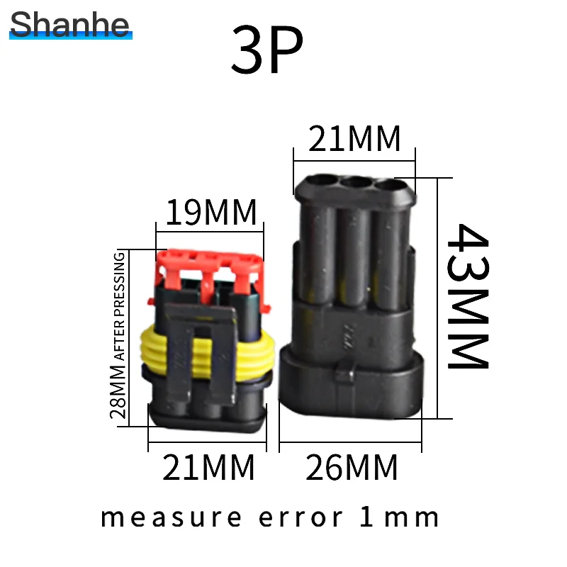 1 комплект/5 комплектов/10 комплектов огнестойкости 3 P водонепроницаемый соединитель автомобильных проводов штекер автомобильный мотоцикл hid автомобильный разъем 3 Pin Way