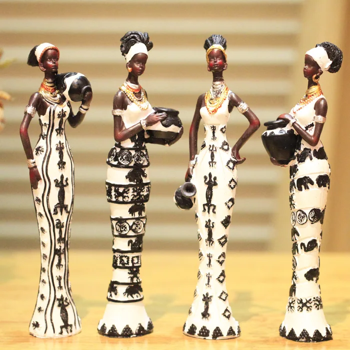 Free shipping fashion African figures ornaments resin decor desktop