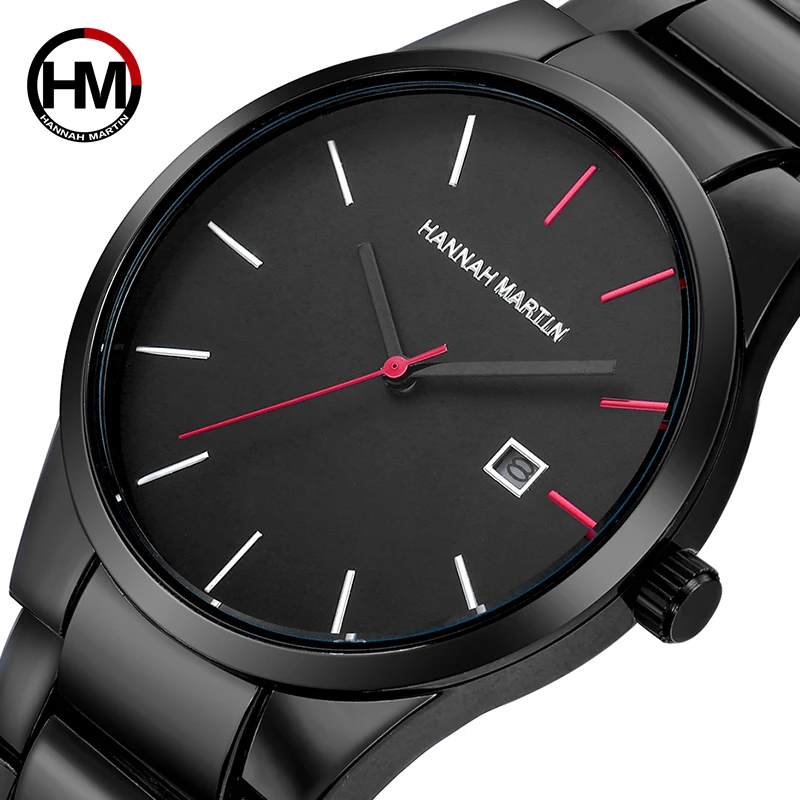

HM Hannah Martin Men's Watches Quartz Watch Men Top Brand Luxury Sport Watch Waterproof Stainless Steel Relogio Masculino Saat