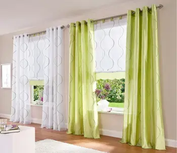 

Newest Fashion Computer Embroidery Semi-Shade Curtain Matching Sheer For Bedroom