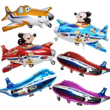 1 pc Large Inflatable Toys Airliner Foil Balloons Mickey Plane Helium Balloons Children Birthday Gifts Toys Aircraft Party