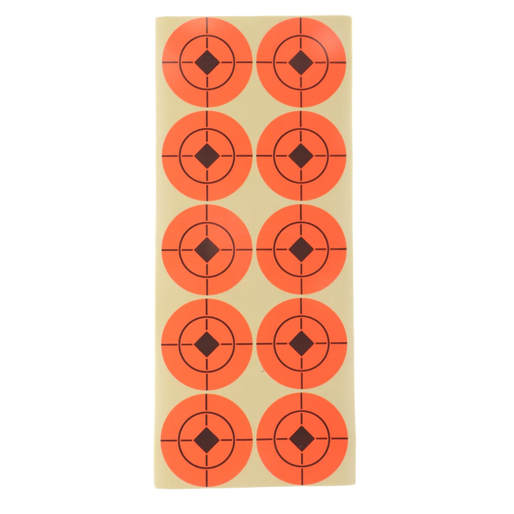500pcs Paper Target Shooting Hunting Archery Accessories Arrow Recurve Target High Visibility Orange Targets Stickers