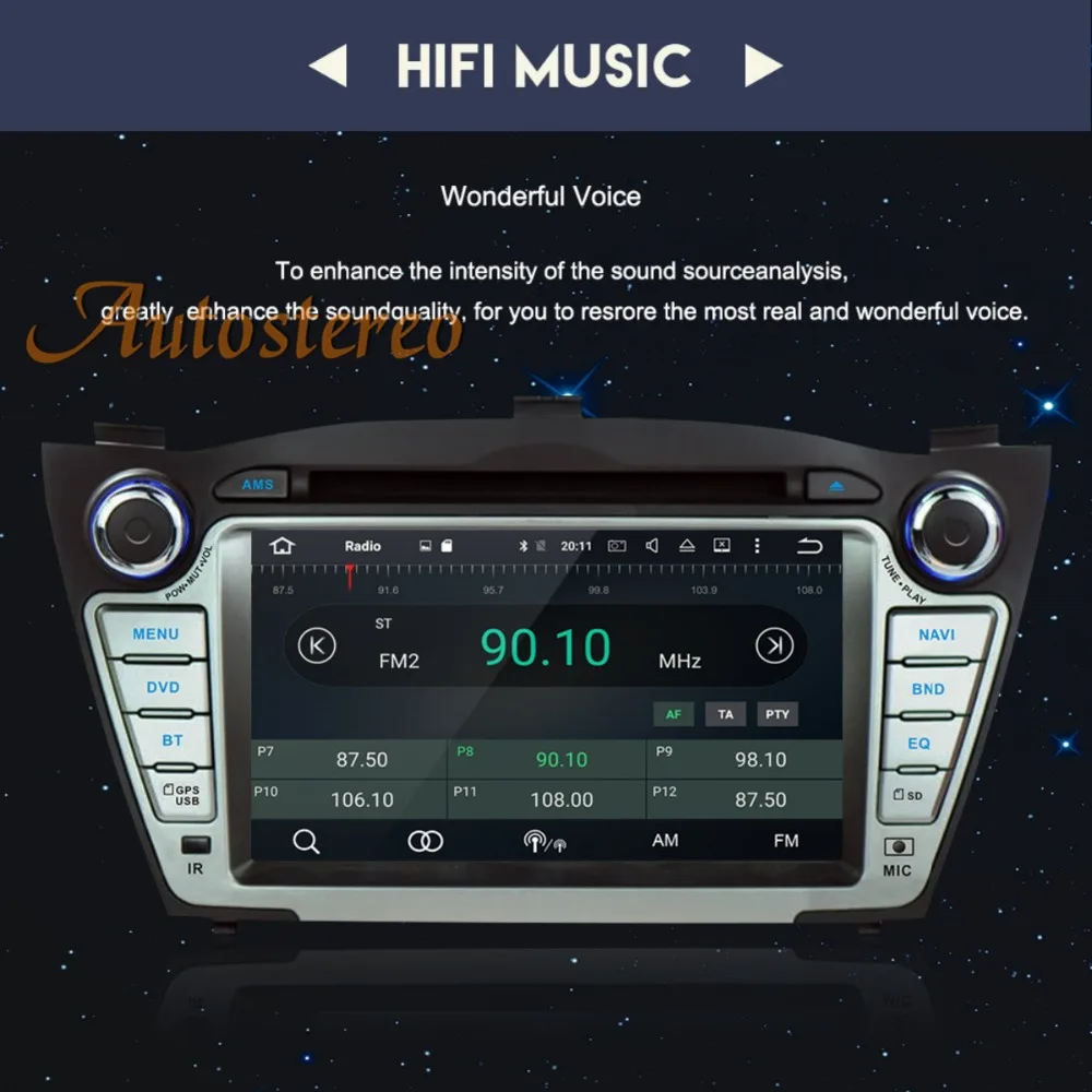Perfect The newest Android8.0 Car DVD player GPS Navigation For Hyundai IX35 Tucson 2009-2015 Satnav multimedia autostereo tape recoder 4