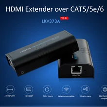 До 120 м, LKV373A HDBitT V3.0 1080P HDMI Сетевой удлинитель, по LAN RJ45 CAT5E CAT6, HDCP совместимый, поддержка Lan 100-120 м