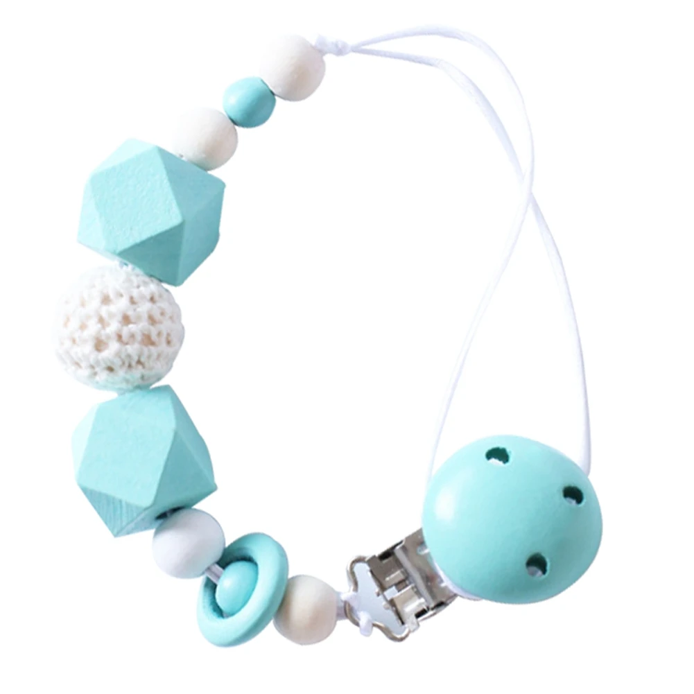 Popular Cute Baby Silicone Teething Dummy Pacifier Clip Bead Infant Soother Nipple Strap Chain