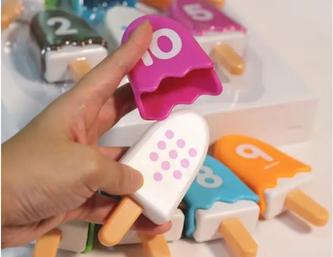 Математика Монтессори Popsicle цифры когнитивные ролевые игры дошкольные Развивающие игрушки для детей
