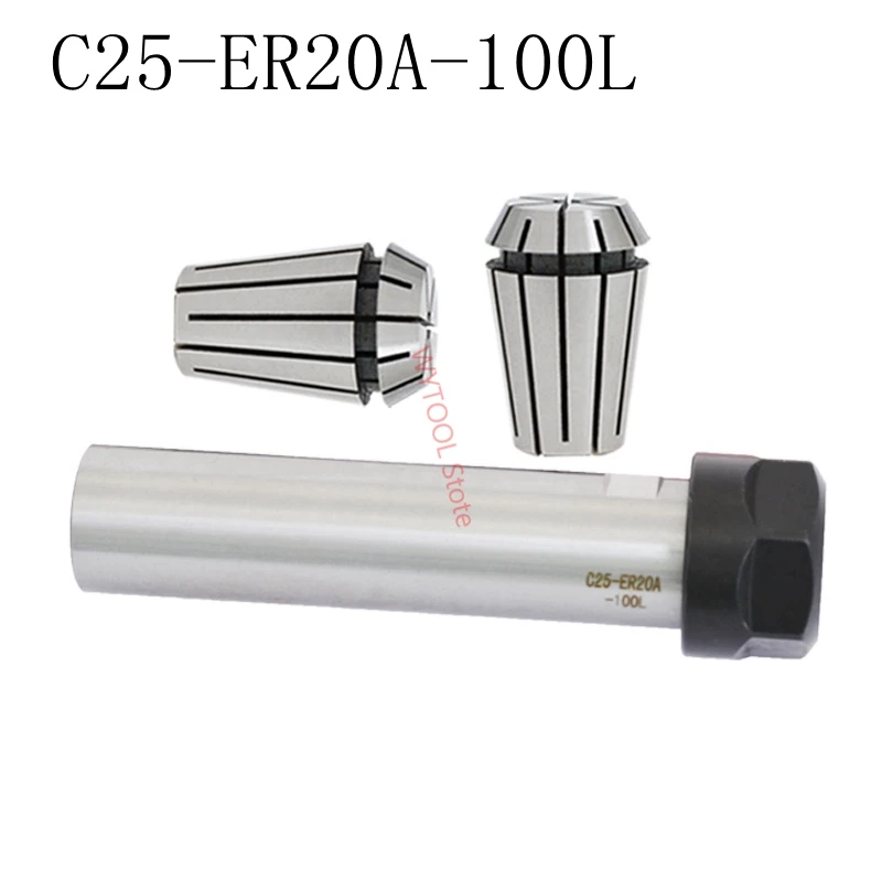 

1 set of C25-ER20-100L chuck holder extension rod / rod straight shank with chuck, ER20 13PCS for CNC milling