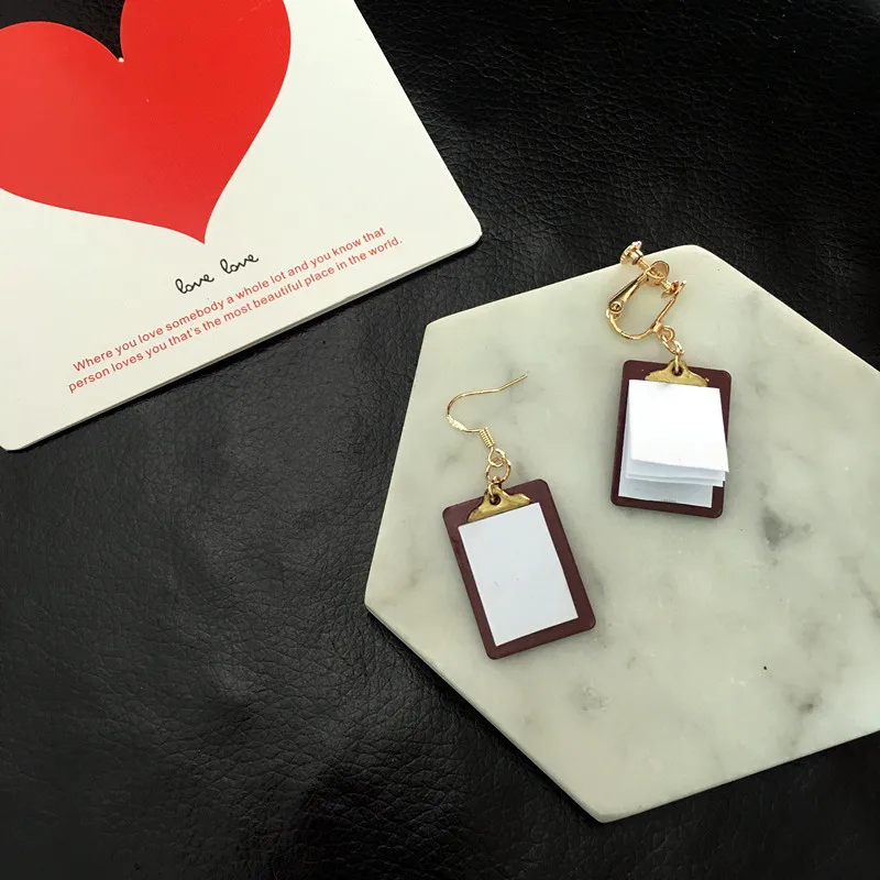 

1 Pair Interesting Handmade Exercise Book Drop Earrings Fashion Lovely Funny Busy Book Earrings for Women Girl Unique Jewelry