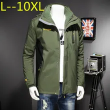 Новинка, большие размеры, 8XL 7XL 6XL Водонепроницаемая зимняя куртка Для мужчин теплая 2 в 1 парка ветрозащитная съемный капюшон зимние пальто больших размеров Большие размеры
