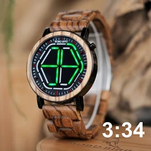BOBO BIRD WP13 Brand Design Digital Watch Night Vision Wooden Watch Mini Colorful LED Design With Unique Time Display Tokyoflash