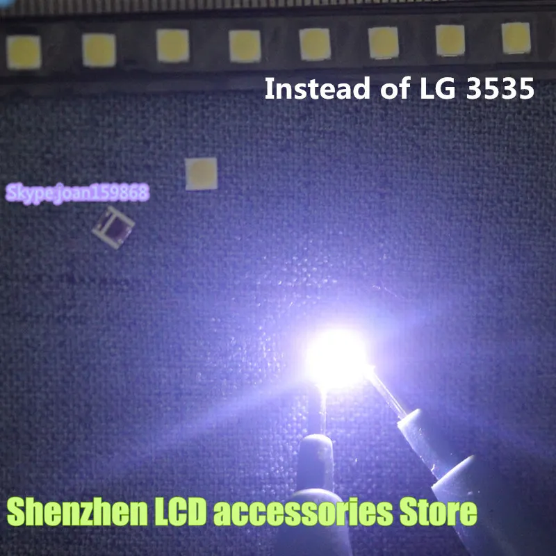 200 шт./лот вместо SMD СВЕТОДИОДНЫЙ LG 3535 6V холодный белый 2W для телевизора/ЖК-подсветки