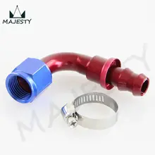 AN12 AN-12, 12 вещей в партии, 45 градусов Push-уведомление топливный трубопровод штуцер для шланга+ зажимы+ в красном и синем цветах