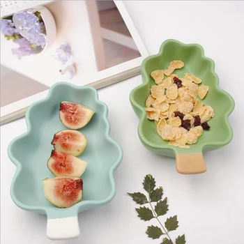 

1Pcs/set Christmas Creative Tree Dessert PlateHousehold Score Fruit Plate Tree Snack Plate Snack Tray Breakfast Plate