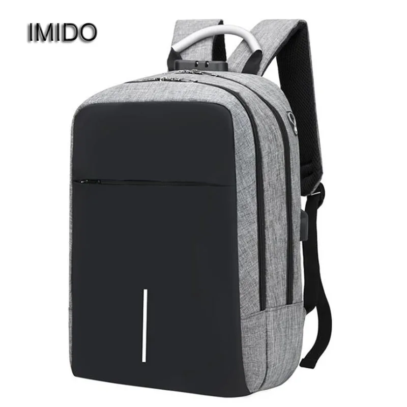 IMIDO 2018 модный мужской рюкзак с USB зарядкой для мальчиков-подростков дорожный