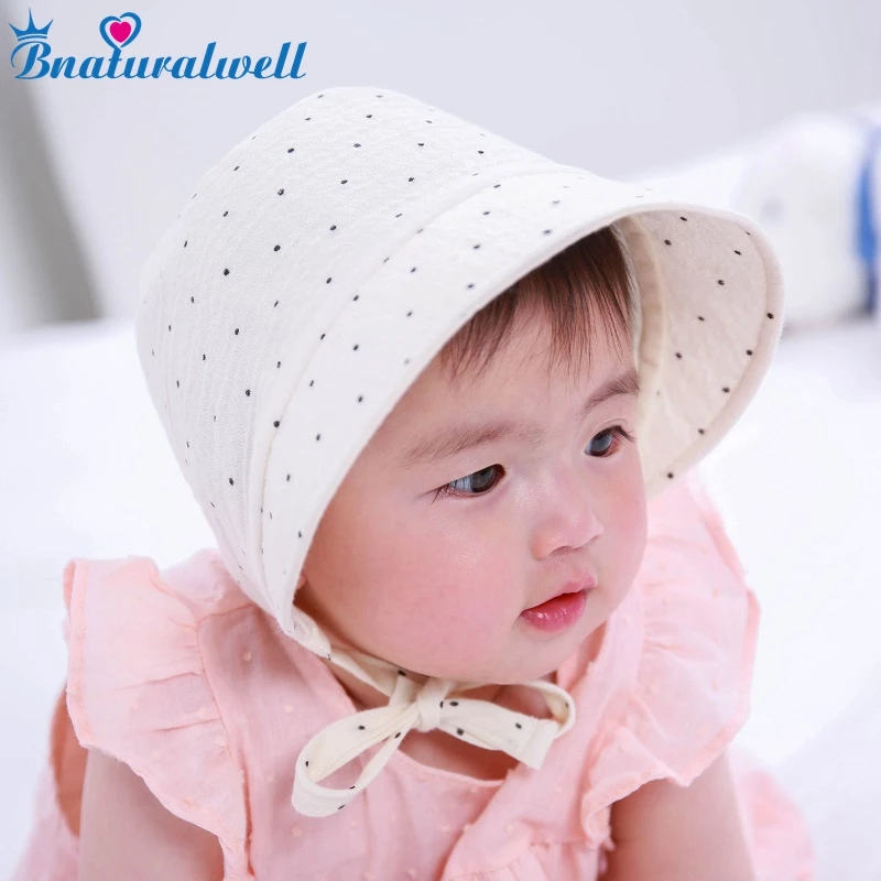 

Bnaturalwell Toddler girls bonnet Sunbonnet Baby girls Cotton Sunhat Newborn Bonnet Hat shower gift Photo Prop H837