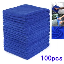 100 пачка синяя ткань для чистки из микрофибры полотенце без царапин тряпка полировка Детализация