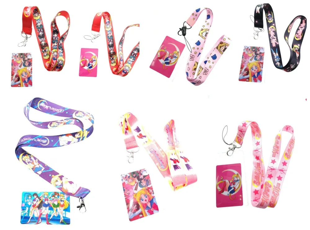 

1 Pcs Japanese anime Sailor moon girl Neck Straps ,Bus subway Lanyards ID Card,women Key chain kids party gifts