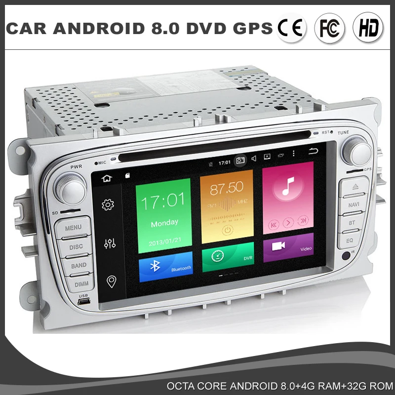 

Octa core Android 8.0 Car DVD GPS Player For Ford Mondeo S-MAX C max Focus 2 WIFI 4GB RAM DVR USB Radio Navi BT DAB TPMS MAP SD