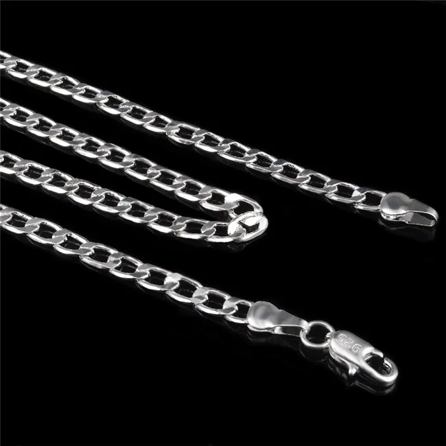Ожерелье цепочка Фигаро серебристого цвета 16 30 дюймов|chain necklace|fashion necklacenecklace fashion |