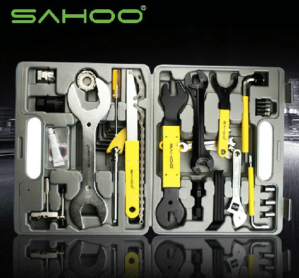 

Free Shipping New Arrival SAHOO Bike Bicycle Repairing Tool Set Kit Case Box Universal for Mountain Road Bicycle 44 in 1 velo