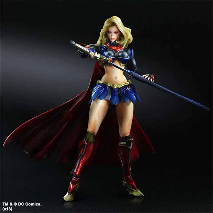 ALEN Play Arts KAI DC COMICS NO.7 SUPERGIRL PVC Action Figure Collectible Models Toys 28cm