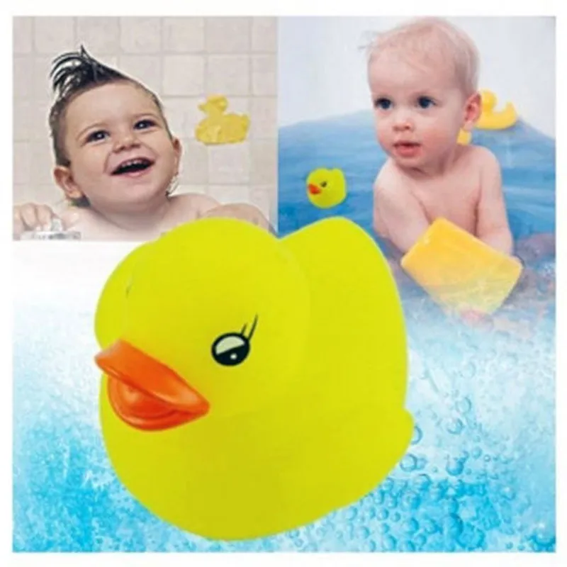 Yellow Rubber Duck Bath Flashing Light Toy Auto LED Changing Baby