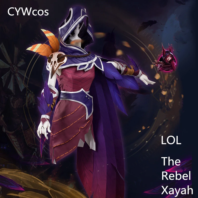 Игра LOL Косплей Rebel Xayah и Charmer Rakan Костюм Униформа Рождественский костюм женское