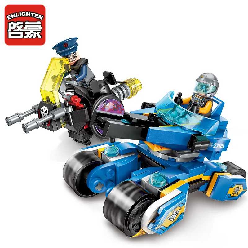 

Enlighten Building Block High-Tech Era Shining Chariot 2 Figures 185pcs Educational Technic Bricks Toy For Boy Gift