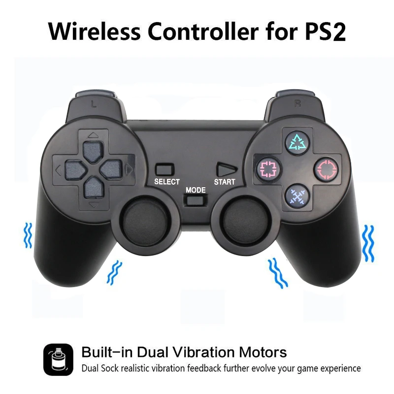 Wireless Gamepad for Sony PS2 Controller for Playstation 2 Console Joystick Double Vibration Shock Joypad Wireless Controle