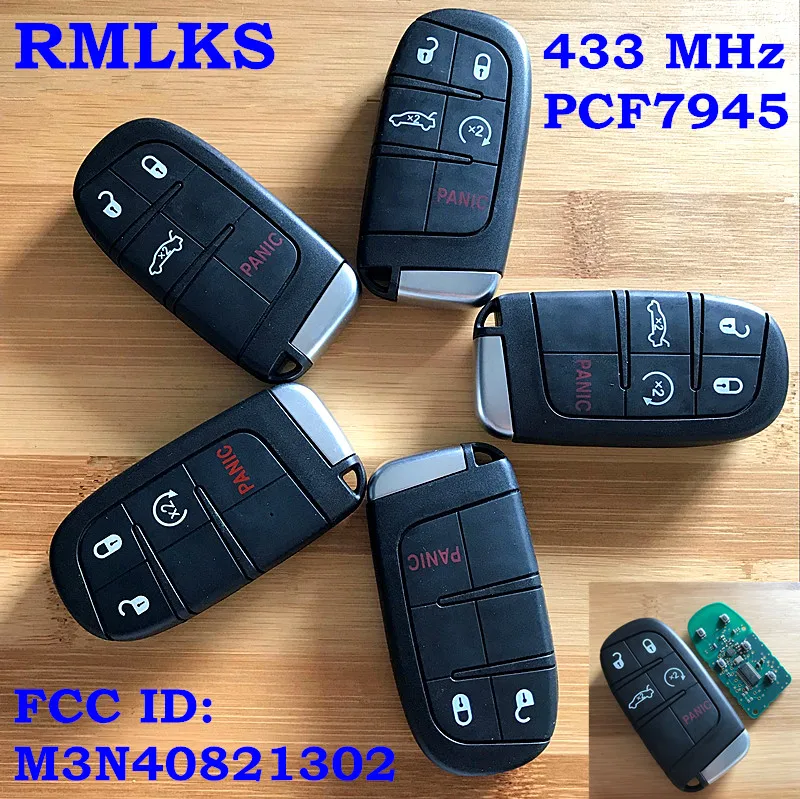3 4 5 Buttons Smart Remote Key 433MHz Fob For Chrysler For Dodge Charger Journey Challenger Durango 300 46 Chip M3N-40821302 3 4 5 Buttons Smart Remote Key 433MHz Fob For Chrysler For Dodge Charger Journey Challenger Durango 300 46 Chip M3N-40821302