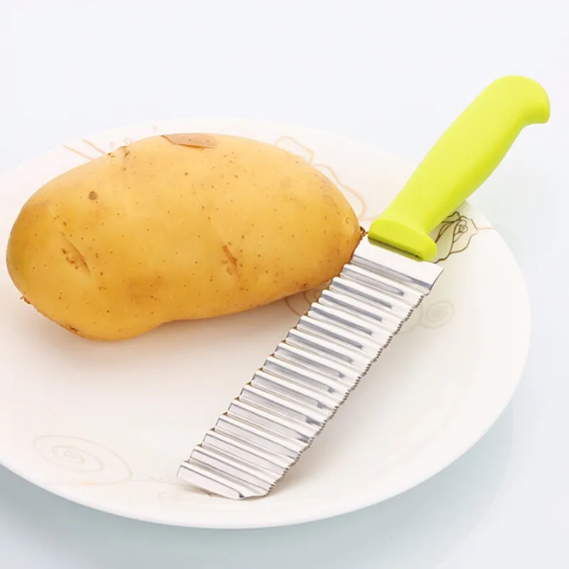 Transhome нож для картофельных чипсов/слайсер 1 шт. французский резак для овощей гофрированный нож гофрированный кухонные аксессуары, нож