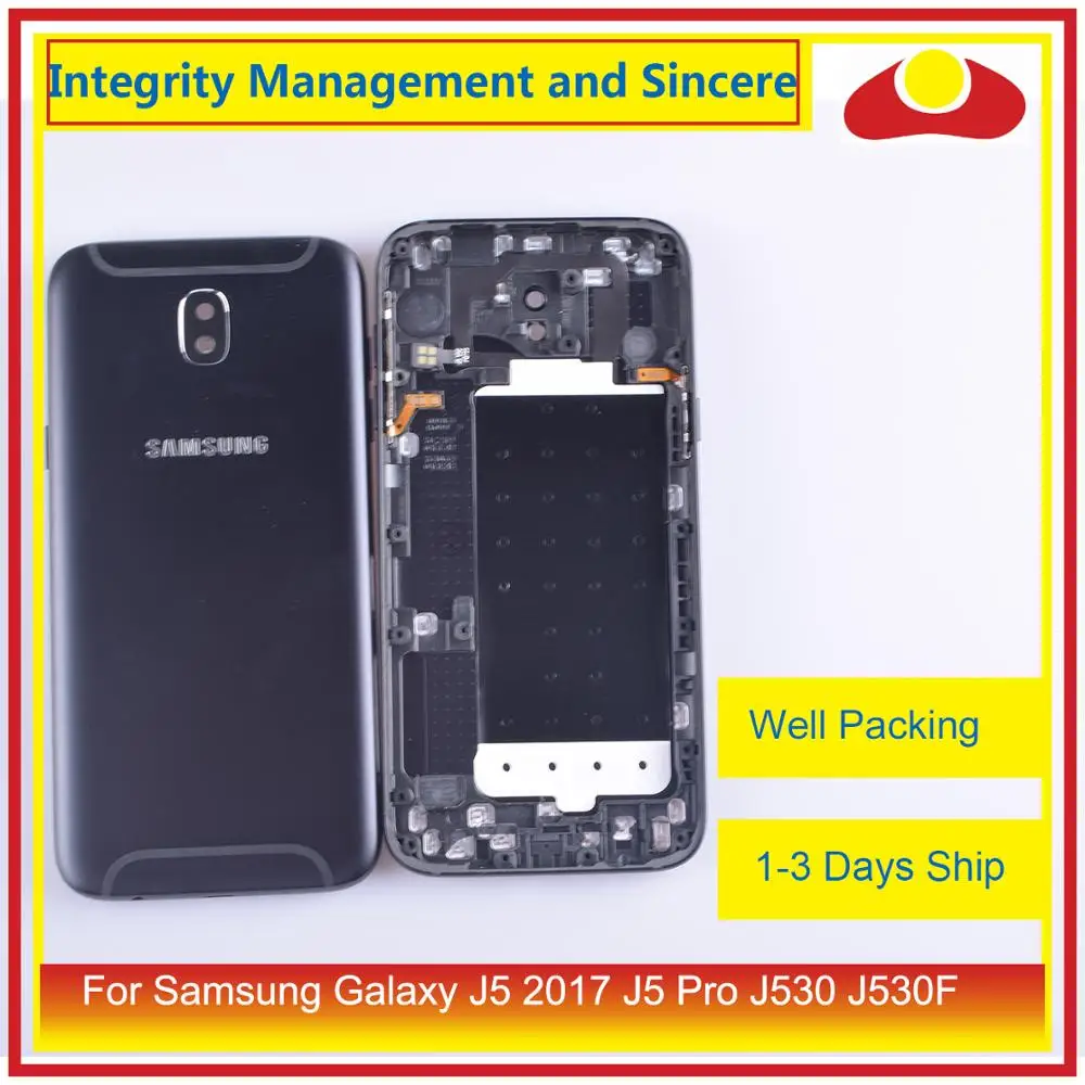 Для samsung Galaxy J5 Pro J530 J530F SM-J530F J530FM корпус Батарейная дверная рама задняя крышка чехол Корпус