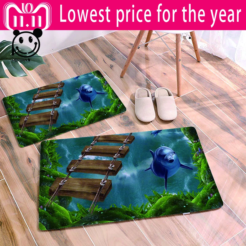 Entrance Doormats Door Mat 3D Animals Dolphin Trap Printed Carpet For Living Room Bedroom Non-slip Floor Mats Kitchen Rugs Entrance Doormats Door Mat 3D Animals Dolphin Trap Printed Carpet For Living Room Bedroom Non-slip Floor Mats Kitchen Rugs