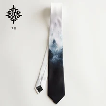 Галстук бабочка с принтом галстук 7cm5. 5 см темно-синий градиент пейзаж китайский стиль ретро день рождения Молодежный подарок gravatas