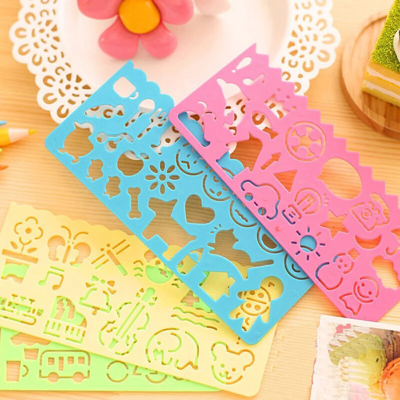 

4PCS/Set Children Fun Plastic Drawing Template Spirograph Espirografo Toy Stencil Ruler DIY Creative Draw Education Toys For Kid